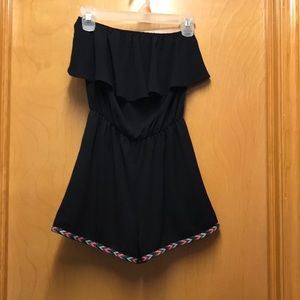 Black Strapless Romper